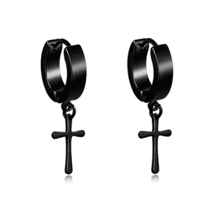 1 Pair 50 Different Types Shape Unisex Black Color Stainless Steel Piercing Earring For Women Men Punk Gothic Barbell Earring