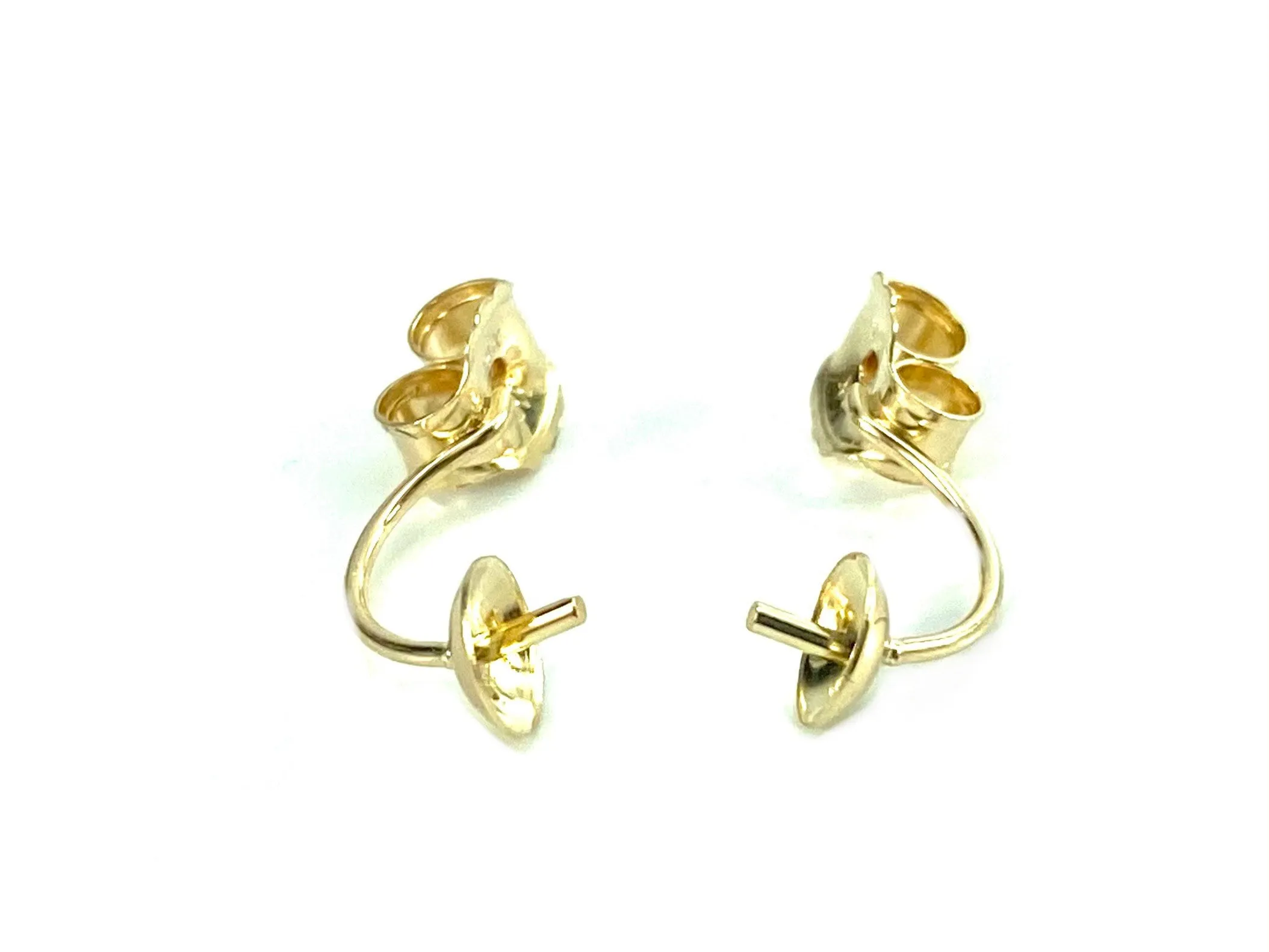 14K Solid Gold Earring Back With A 4mm Cup