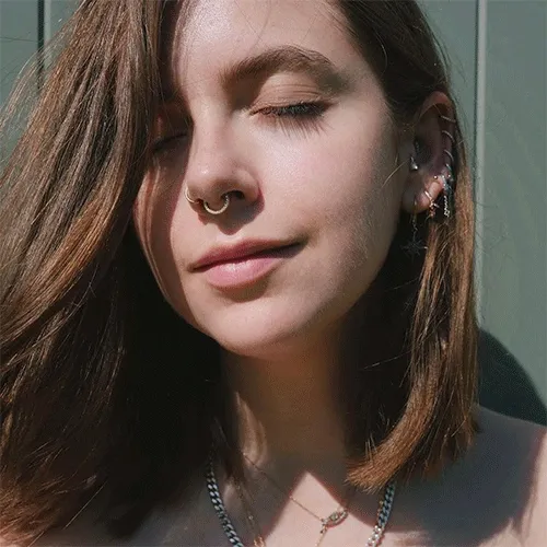 16g Cubic Zirconia Horizontal Eternity Hoop Earring by Maria Tash in Rose Gold