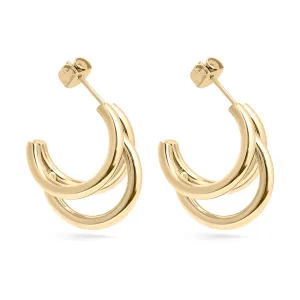 18K Gold PVD Stainless Steel Statement Huggie Hoop Earrings / ERJ0038