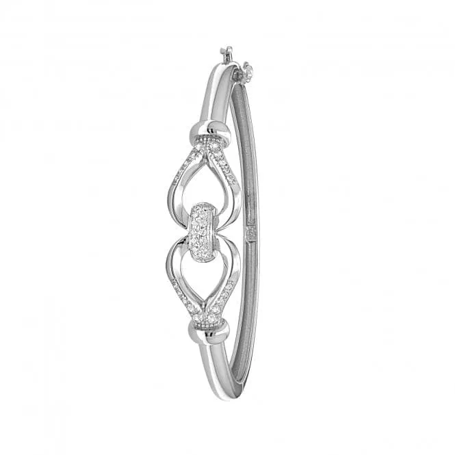 Acotis Silver Zirconia Stones Babies Bow Knot Bangle G4419
