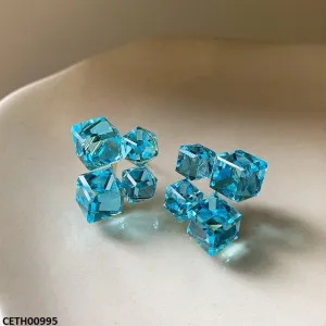 Aqua Stone Square box tops pair