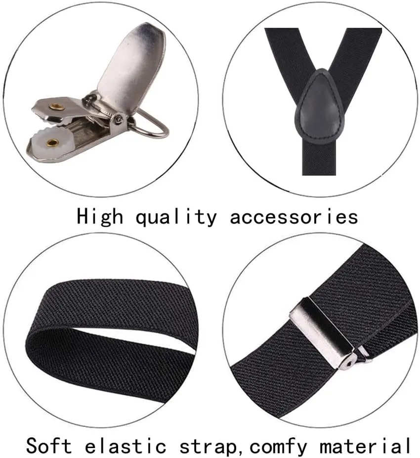 Child Kids Suspenders Bow Tie for Boys and Girls Adjustable Elastic Classic Accessory Sets Age 1 to 13 Year
