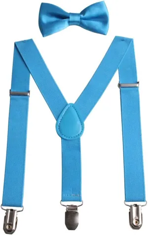 Child Kids Suspenders Bow Tie for Boys and Girls Adjustable Elastic Classic Accessory Sets Age 1 to 13 Year