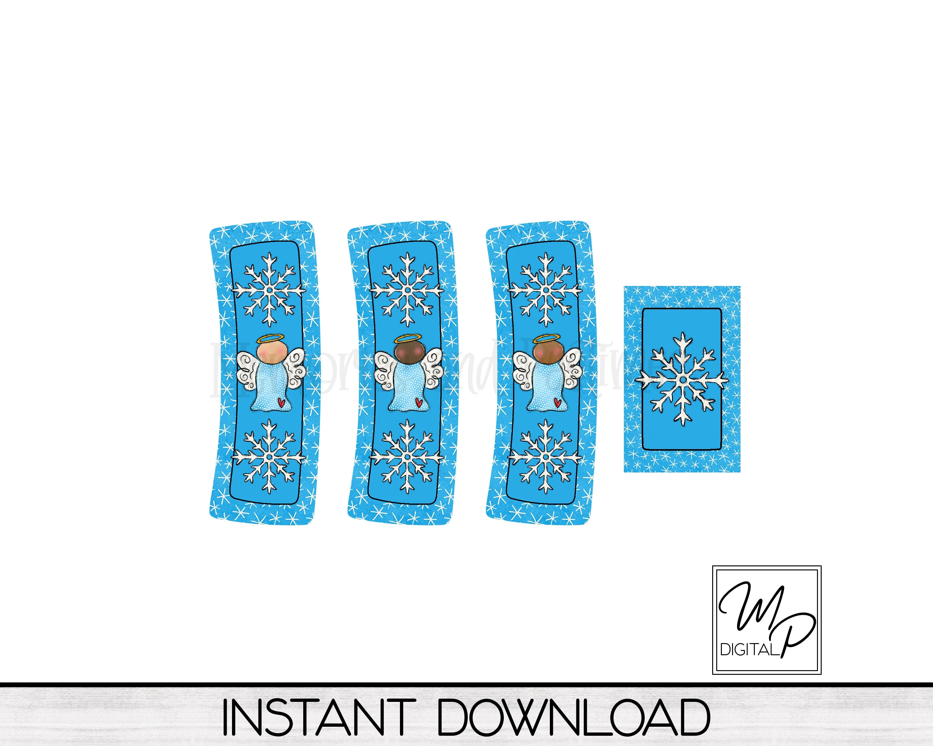 Christmas Angel Hair Clip Sublimation Design, Digital Download