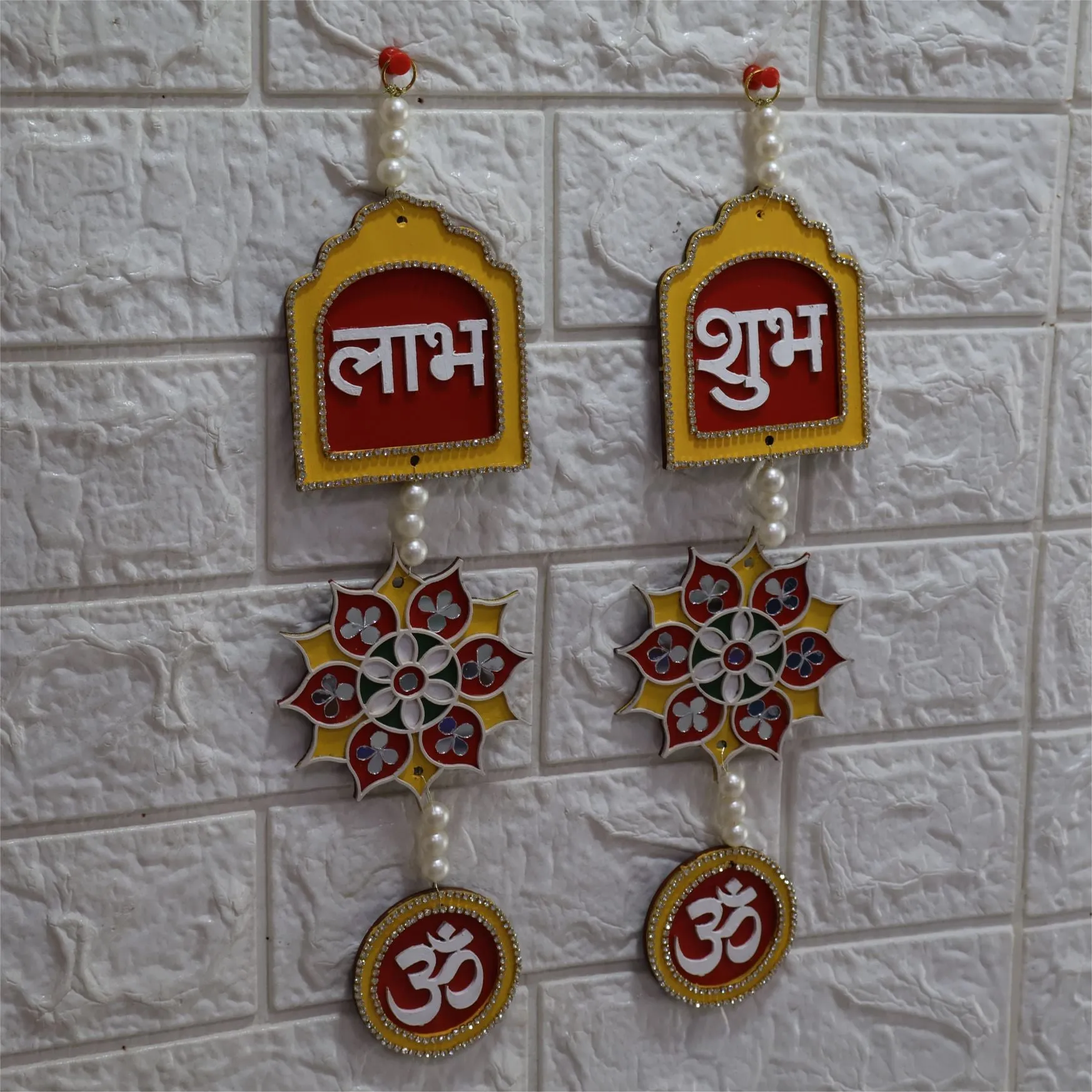Creative Touch Floral shubh labh Hanging for Entrance Door and Festivals (13 x 3 Inch)