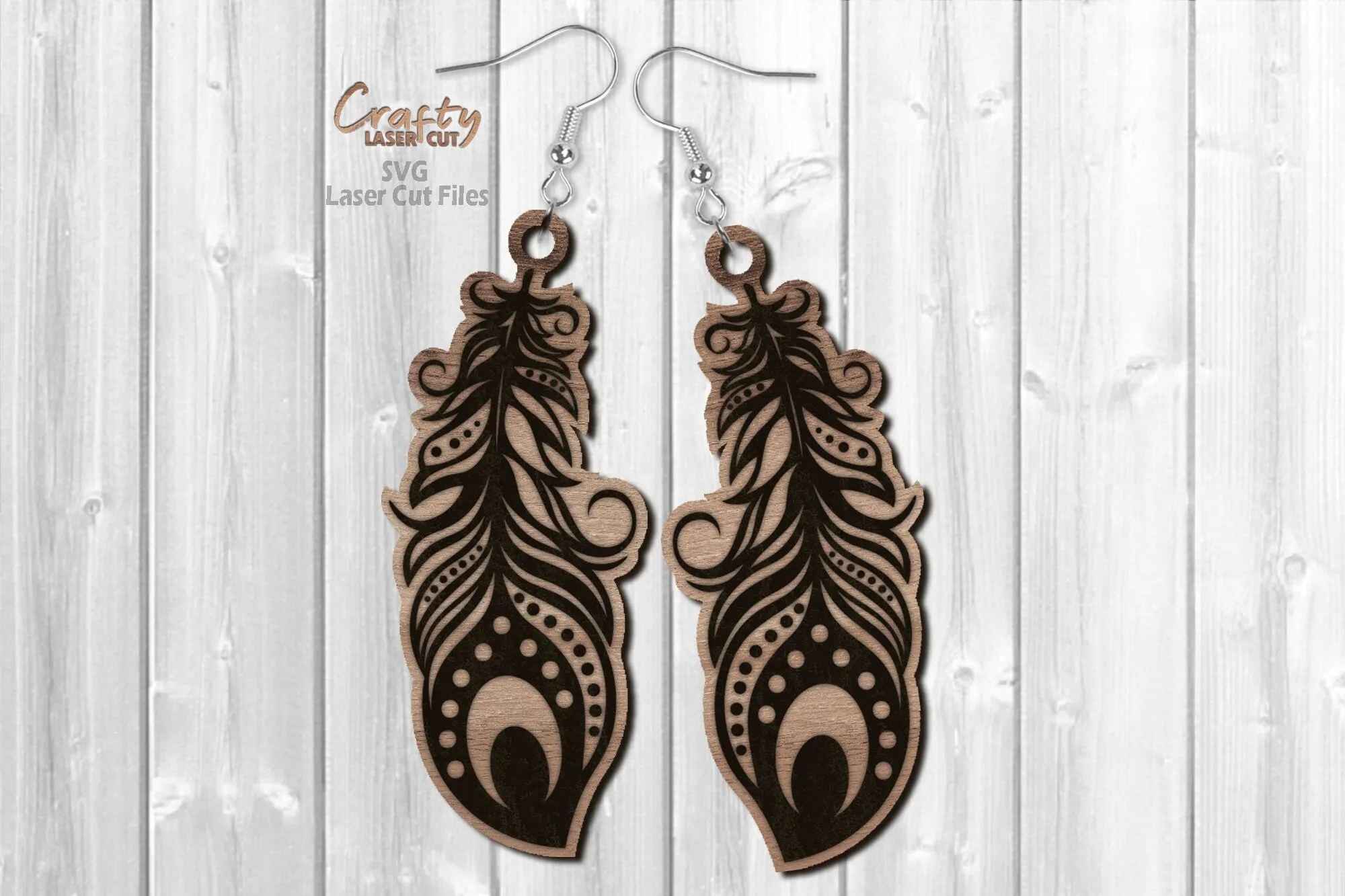 Feather Earrings SVG Laser Cut Files | Boho SVG | Glowforge Earring Files