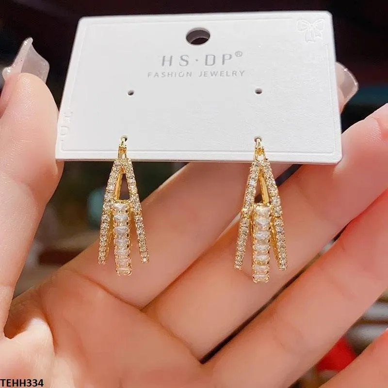 Golden twisted Layered Ear Hoops Pair