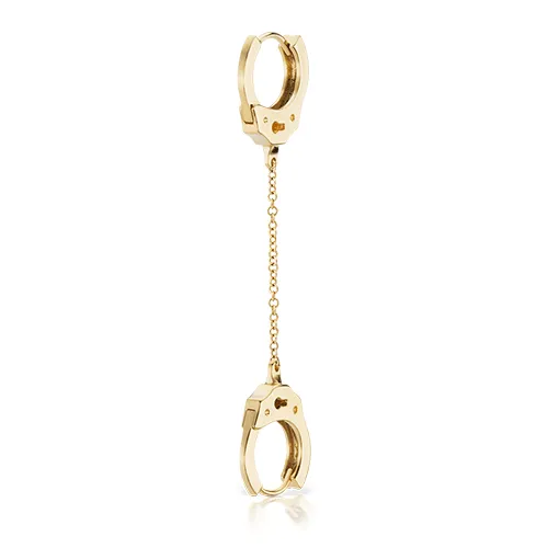 Handcuff Clickers with Medium Chain Earring by Maria Tash in Yellow Gold