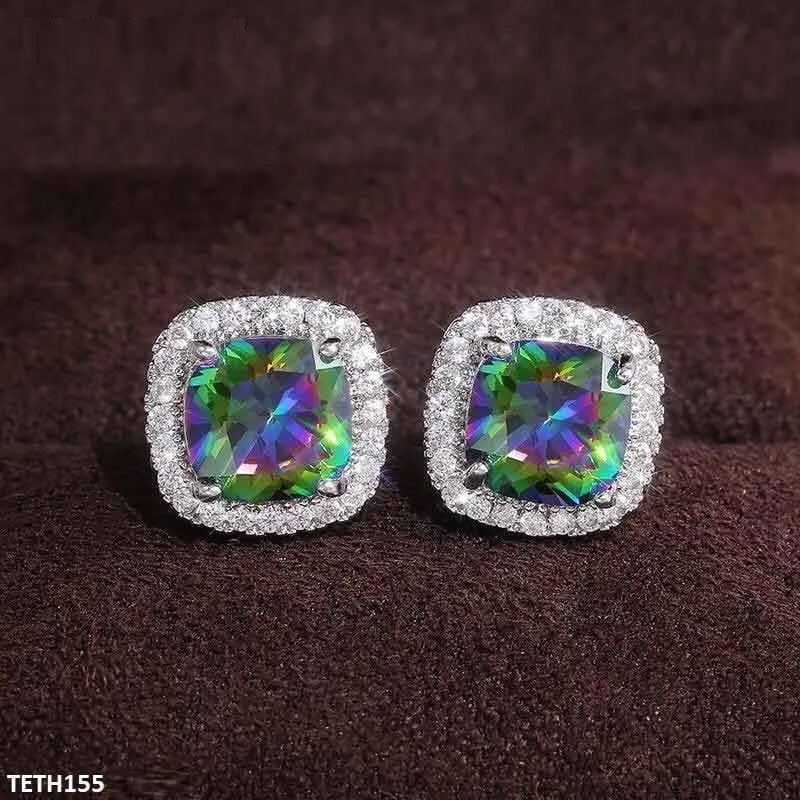 Purple Cushion Stud Tops Pair