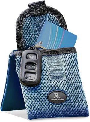 Running Buddy Magnetic Buddy Pouch - Mini | Beltless, Chafe & Bounce Free | Water-Resistant & Magnetic Closure | For Running, Walking, Traveling & More | For Men & Women | 3-3/4 Long x 4 Wide | Blue