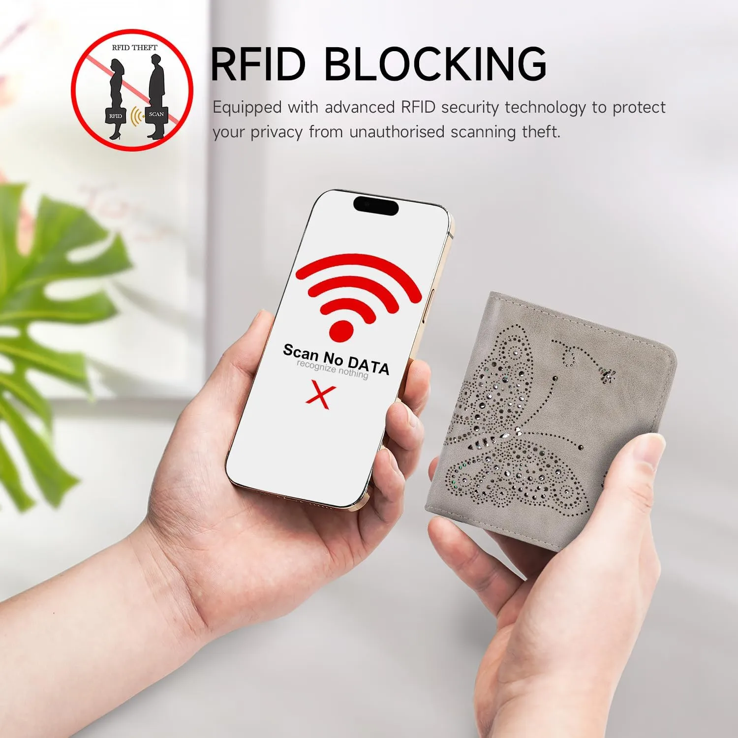Small RFID Wallet Women Ultra Thin Slim Womens Wallet Mini Compact Bifold Pocket Ladies Wallets for Women GRAY