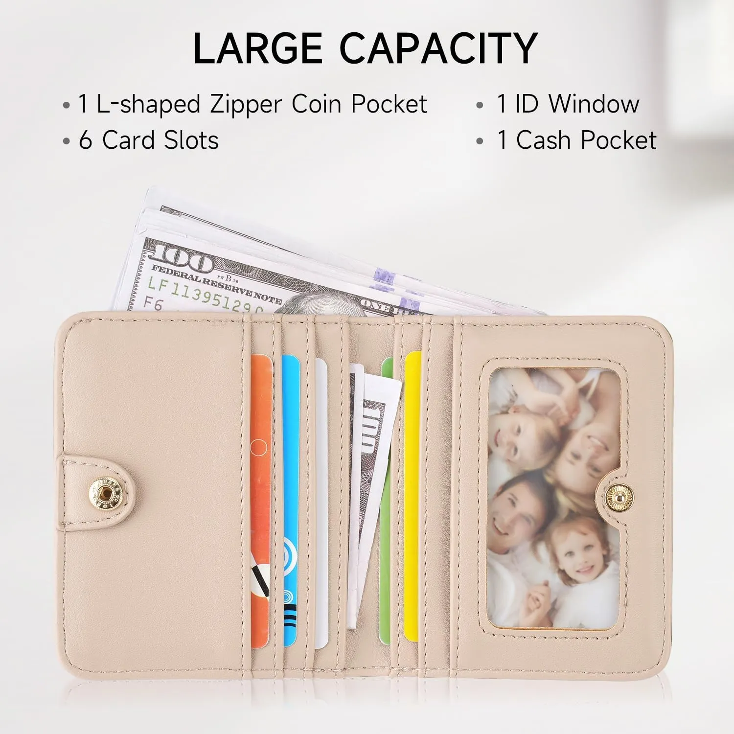 Small RFID Wallet Women Ultra Thin Slim Womens Wallet Mini Compact Bifold Pocket Ladies Wallets for Women GRAY