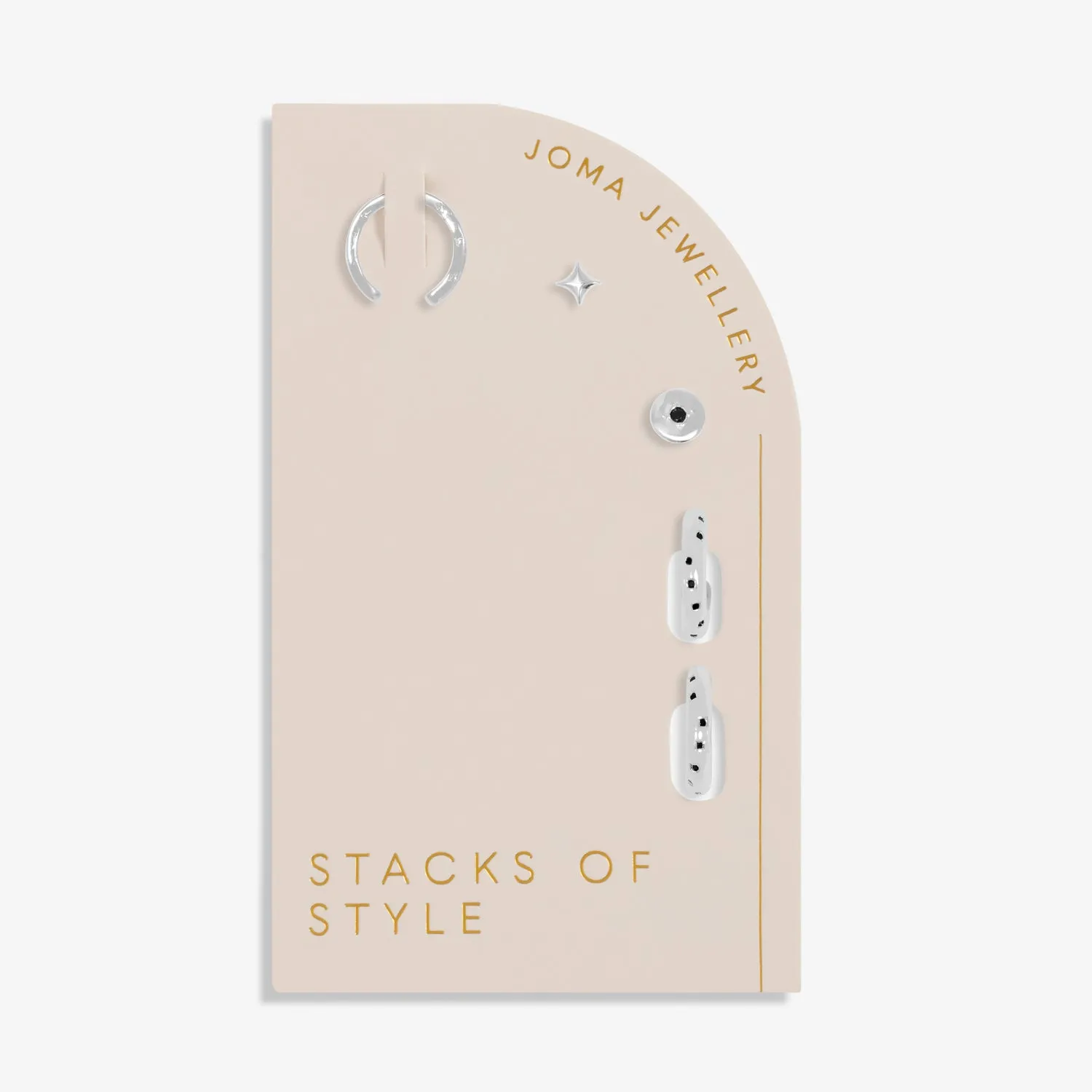 Stacks Of Style Set Of Silver Gem Silver Plated Earrings 7826