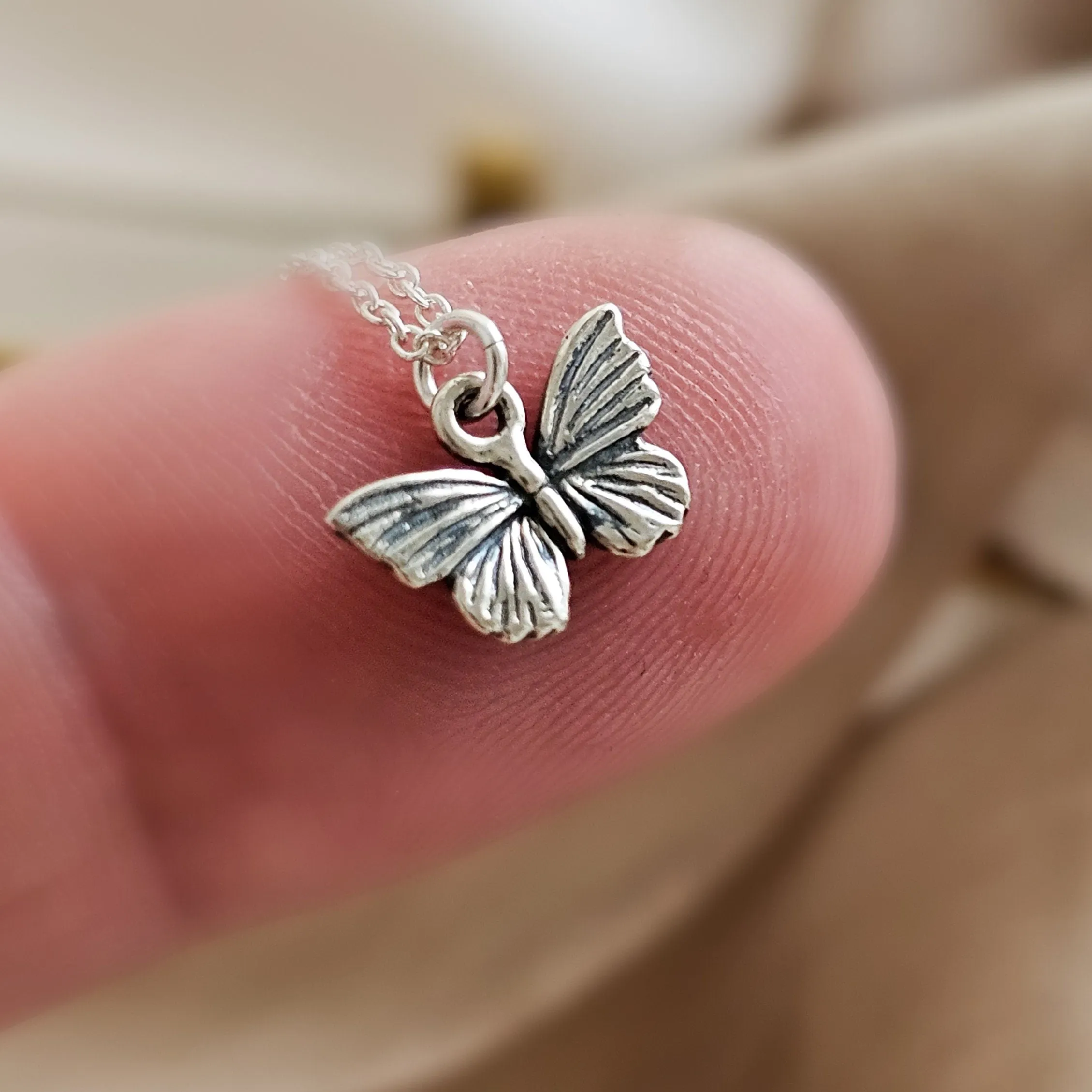 Tiny Butterflies Necklace & Earring Set