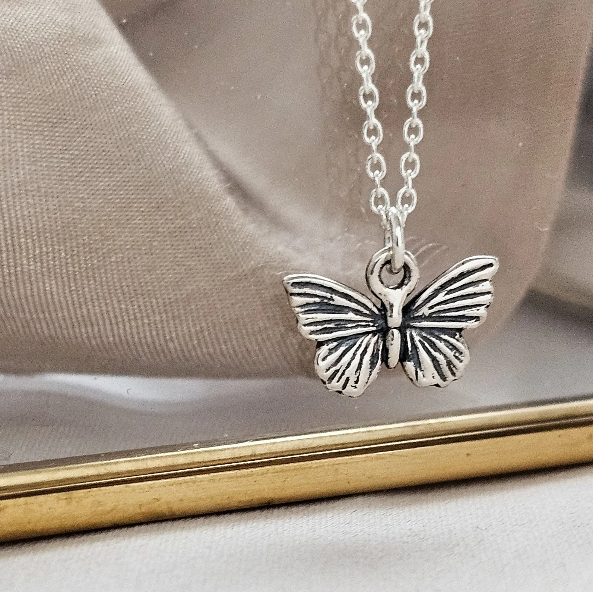 Tiny Butterflies Necklace & Earring Set