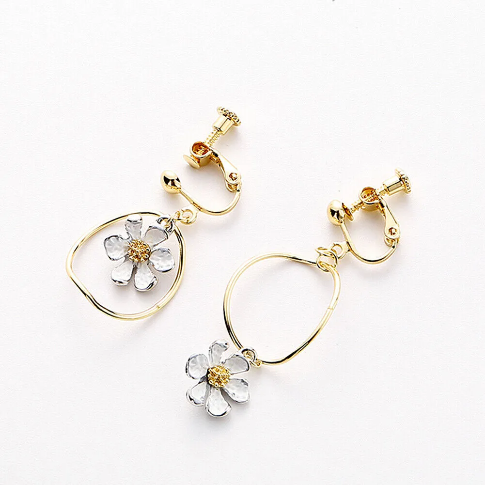 US Pom Pom Flower Balloon Daisy Vintage Heart Cat Star Fruit Earrings /Ear Clips
