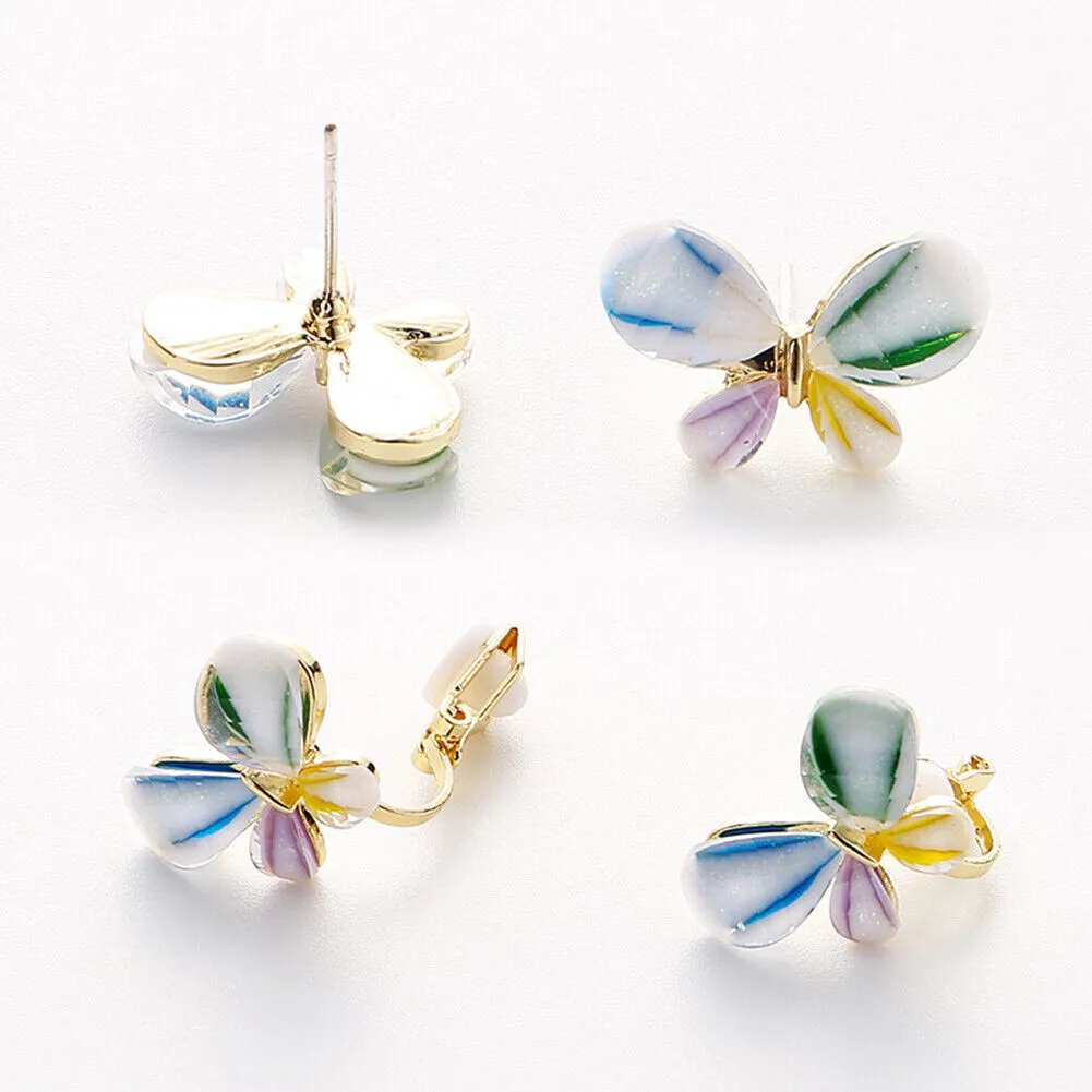 US Pom Pom Flower Balloon Daisy Vintage Heart Cat Star Fruit Earrings /Ear Clips