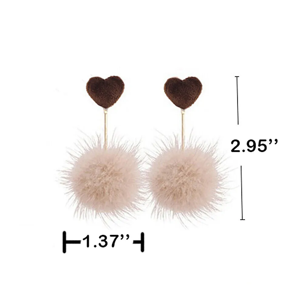 US Pom Pom Flower Balloon Daisy Vintage Heart Cat Star Fruit Earrings /Ear Clips