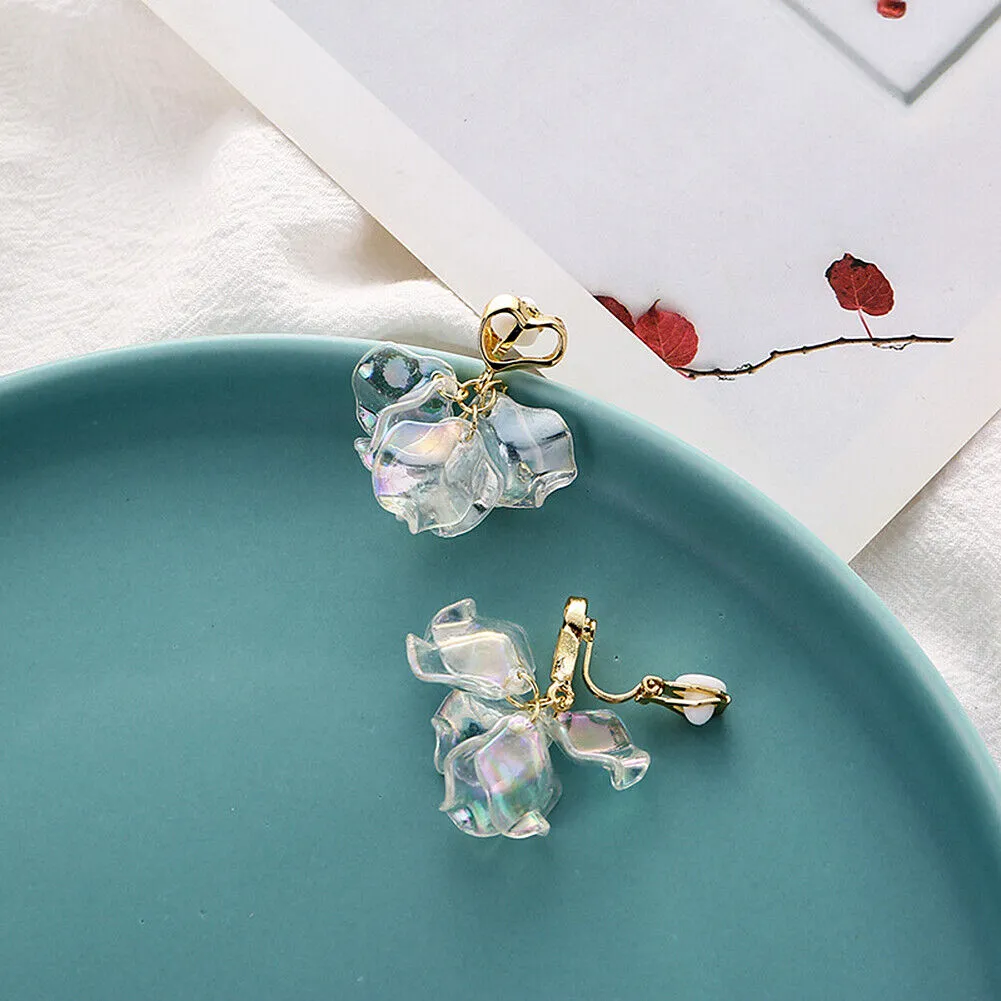 US Pom Pom Flower Balloon Daisy Vintage Heart Cat Star Fruit Earrings /Ear Clips