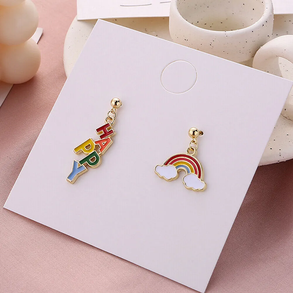 US Pom Pom Flower Balloon Daisy Vintage Heart Cat Star Fruit Earrings /Ear Clips
