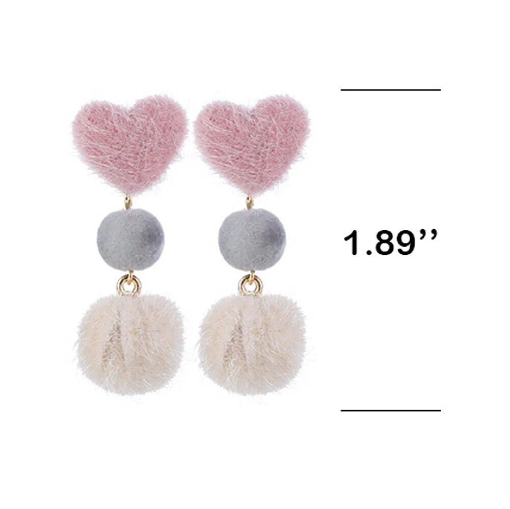 US Pom Pom Flower Balloon Daisy Vintage Heart Cat Star Fruit Earrings /Ear Clips