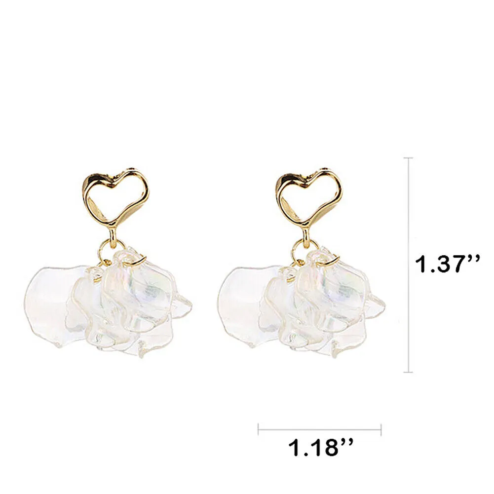 US Pom Pom Flower Balloon Daisy Vintage Heart Cat Star Fruit Earrings /Ear Clips