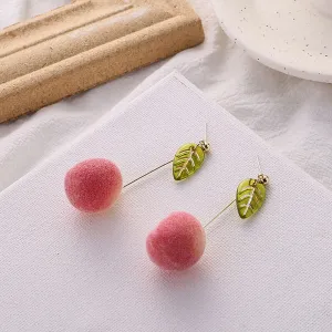 US Pom Pom Flower Balloon Daisy Vintage Heart Cat Star Fruit Earrings /Ear Clips