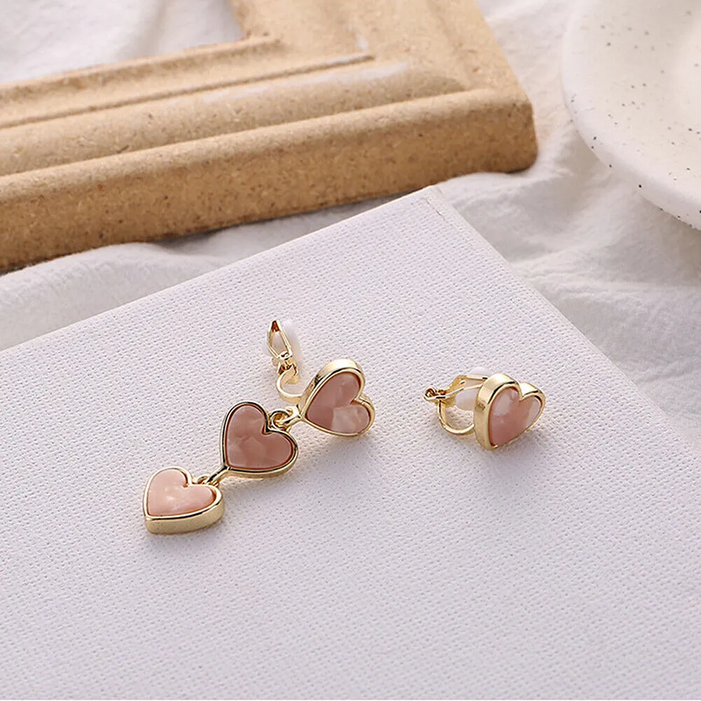 US Pom Pom Flower Balloon Daisy Vintage Heart Cat Star Fruit Earrings /Ear Clips