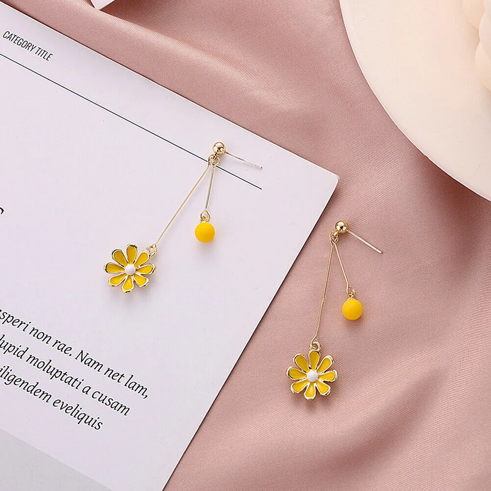 US Pom Pom Flower Balloon Daisy Vintage Heart Cat Star Fruit Earrings /Ear Clips
