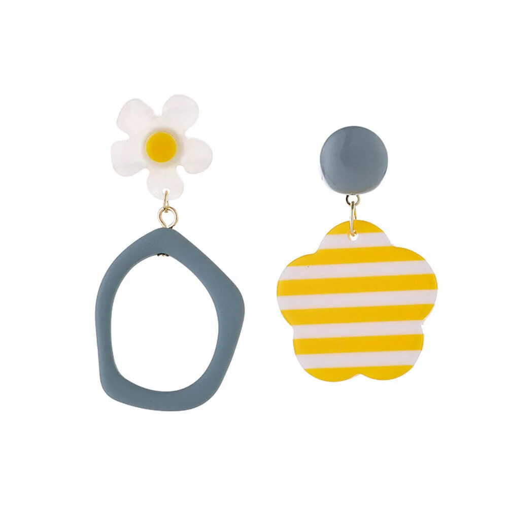 US Pom Pom Flower Balloon Daisy Vintage Heart Cat Star Fruit Earrings /Ear Clips