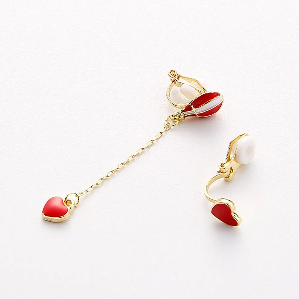 US Pom Pom Flower Balloon Daisy Vintage Heart Cat Star Fruit Earrings /Ear Clips