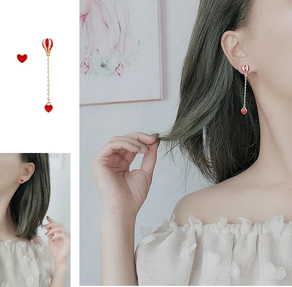 US Pom Pom Flower Balloon Daisy Vintage Heart Cat Star Fruit Earrings /Ear Clips