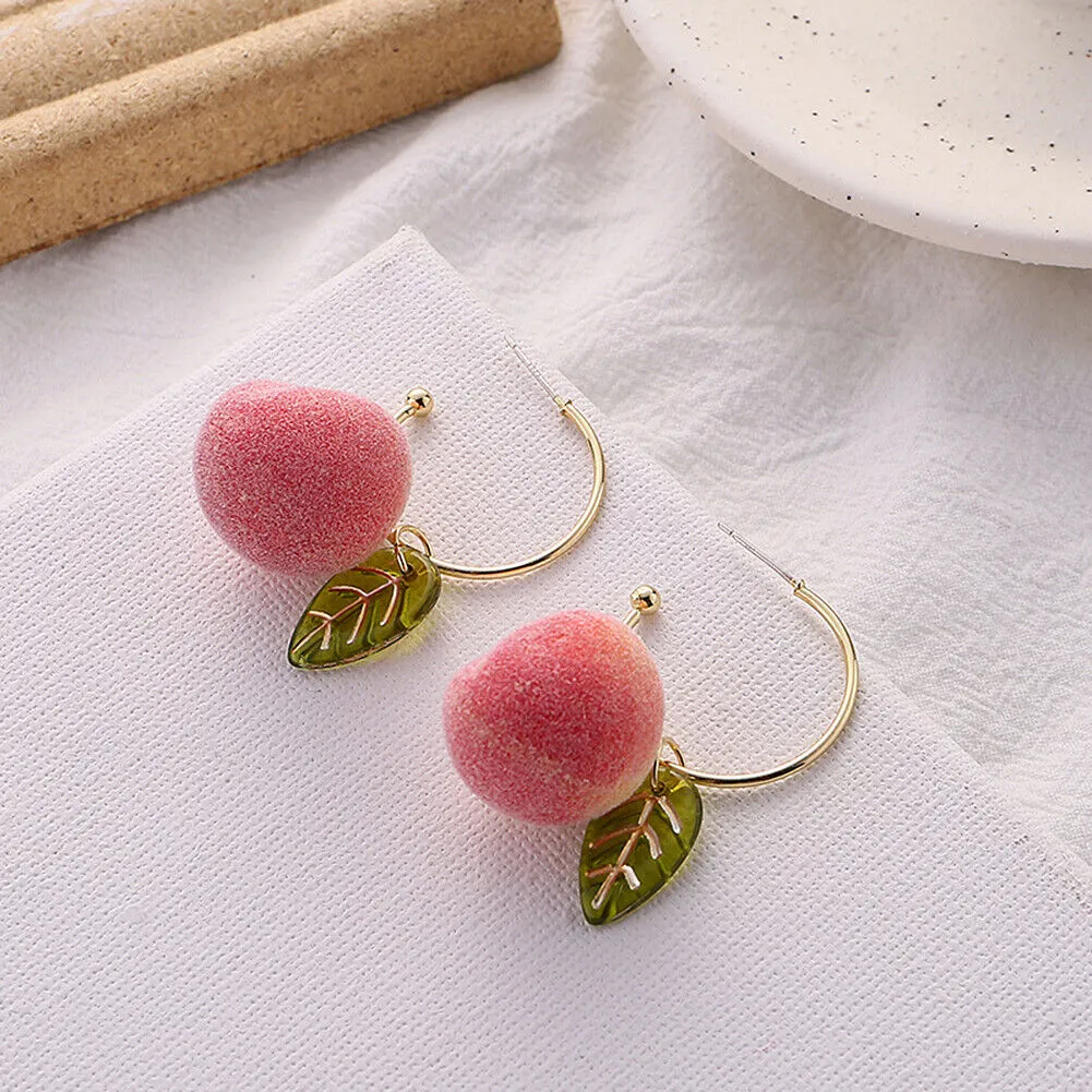 US Pom Pom Flower Balloon Daisy Vintage Heart Cat Star Fruit Earrings /Ear Clips