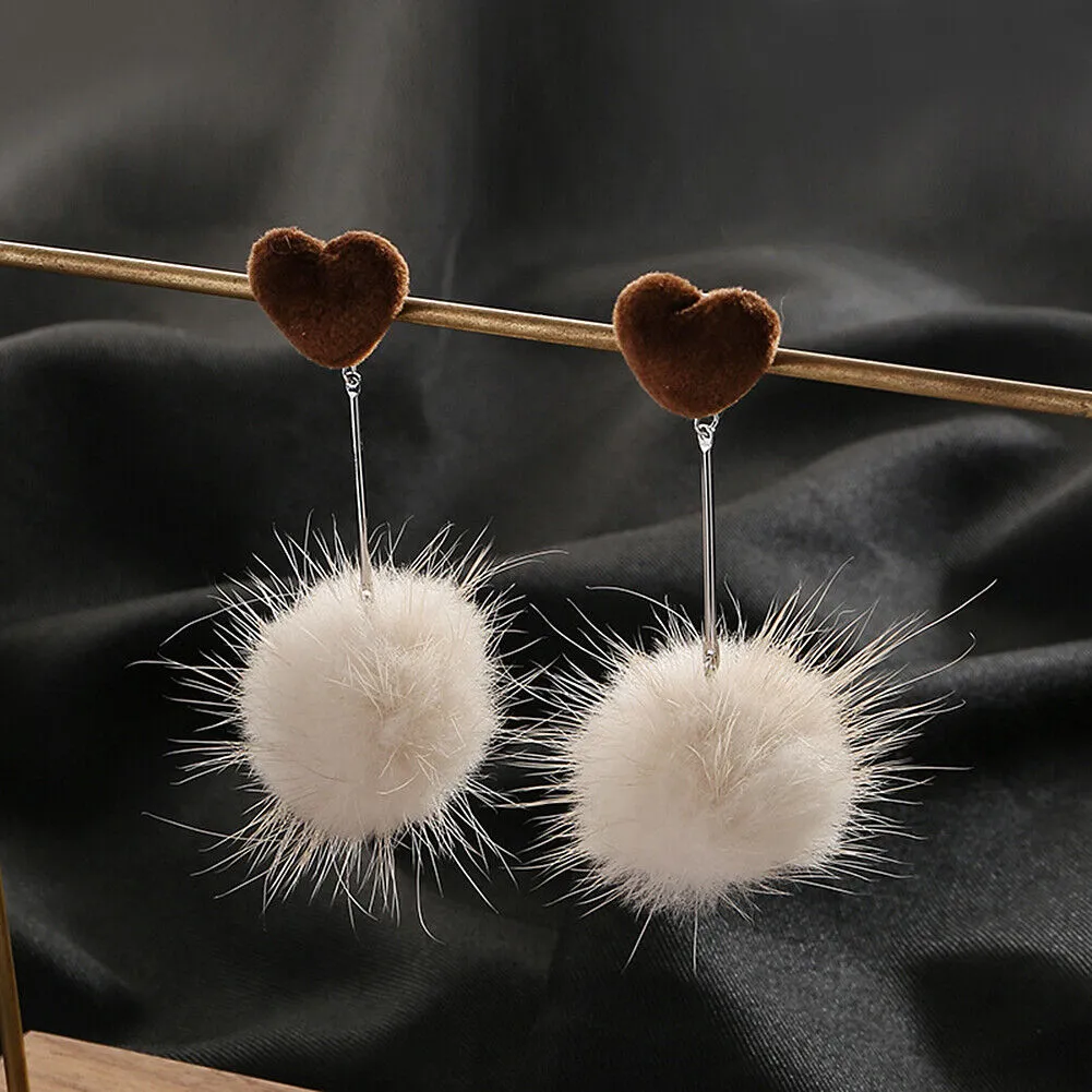 US Pom Pom Flower Balloon Daisy Vintage Heart Cat Star Fruit Earrings /Ear Clips